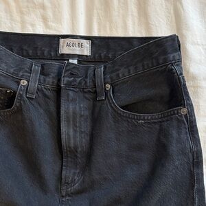 Agolde Men's Straight Black Denim skirt